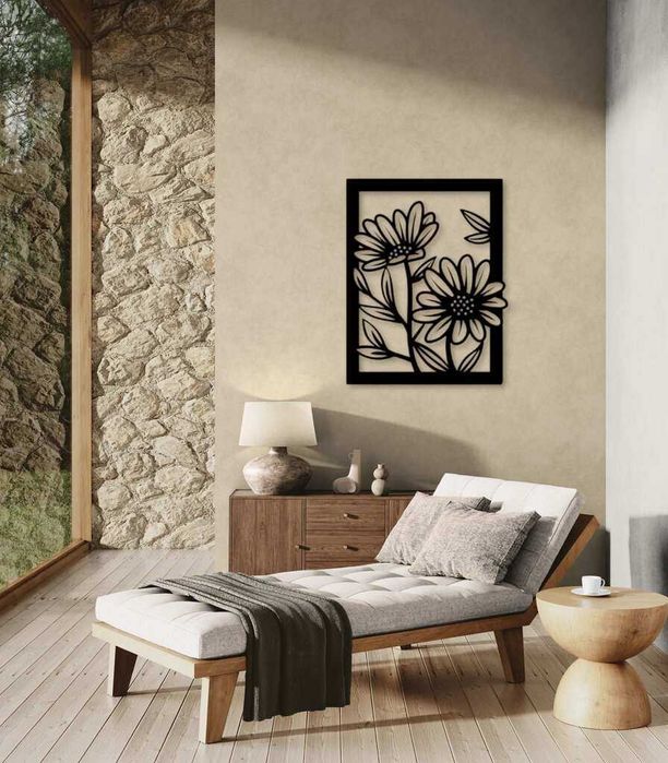 Ażurowy obraz kwiatowy z MDF 3 mm – 60x50 cm