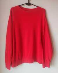 Czerwona bawełniana bluza oversize, H&M , rozmiar L