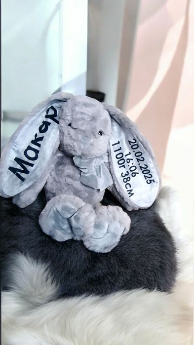 Іменні плюшеві зайчики-метрика