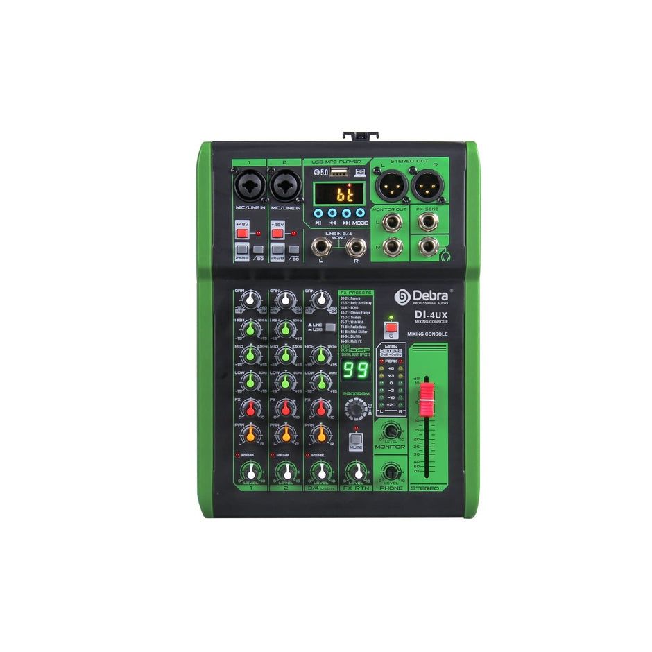 D Debra DI-4UX Series Mixer de áudio profissional com 99 efeitos digit