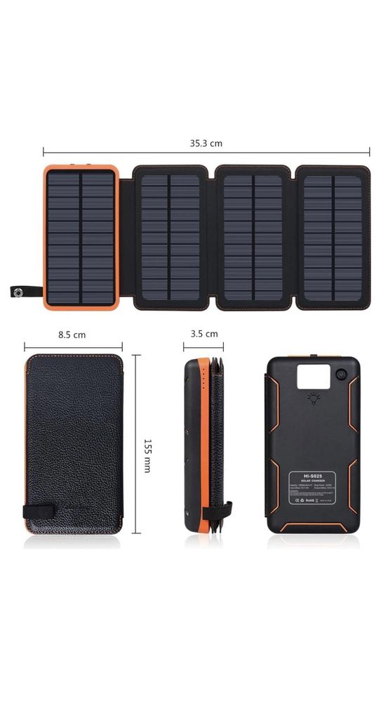Power Bank/Повербанк 25000mAh на солнечных панелях