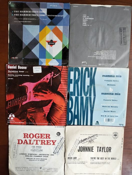 Lote de 6 discos de vinil single