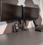 Uchwyt biurkowy na 2 monitory 10" - 32" L-18GD (RAMM L-18GD)