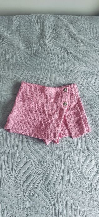 Różowe tweedowe spódnicospodenki Zara roz S