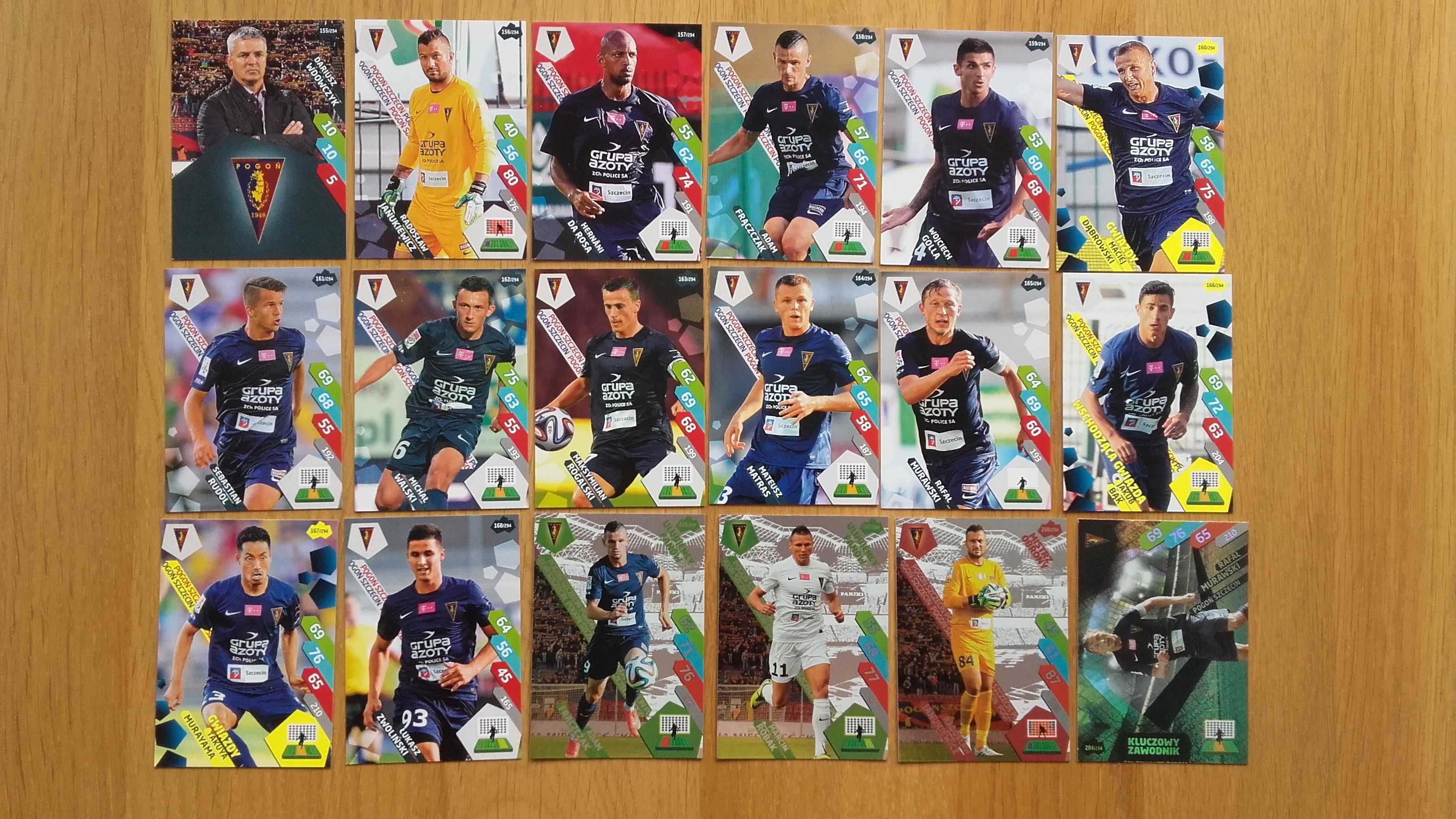 karty panini ekstraklasa 2014 komplet 2015 pogoń szczecin