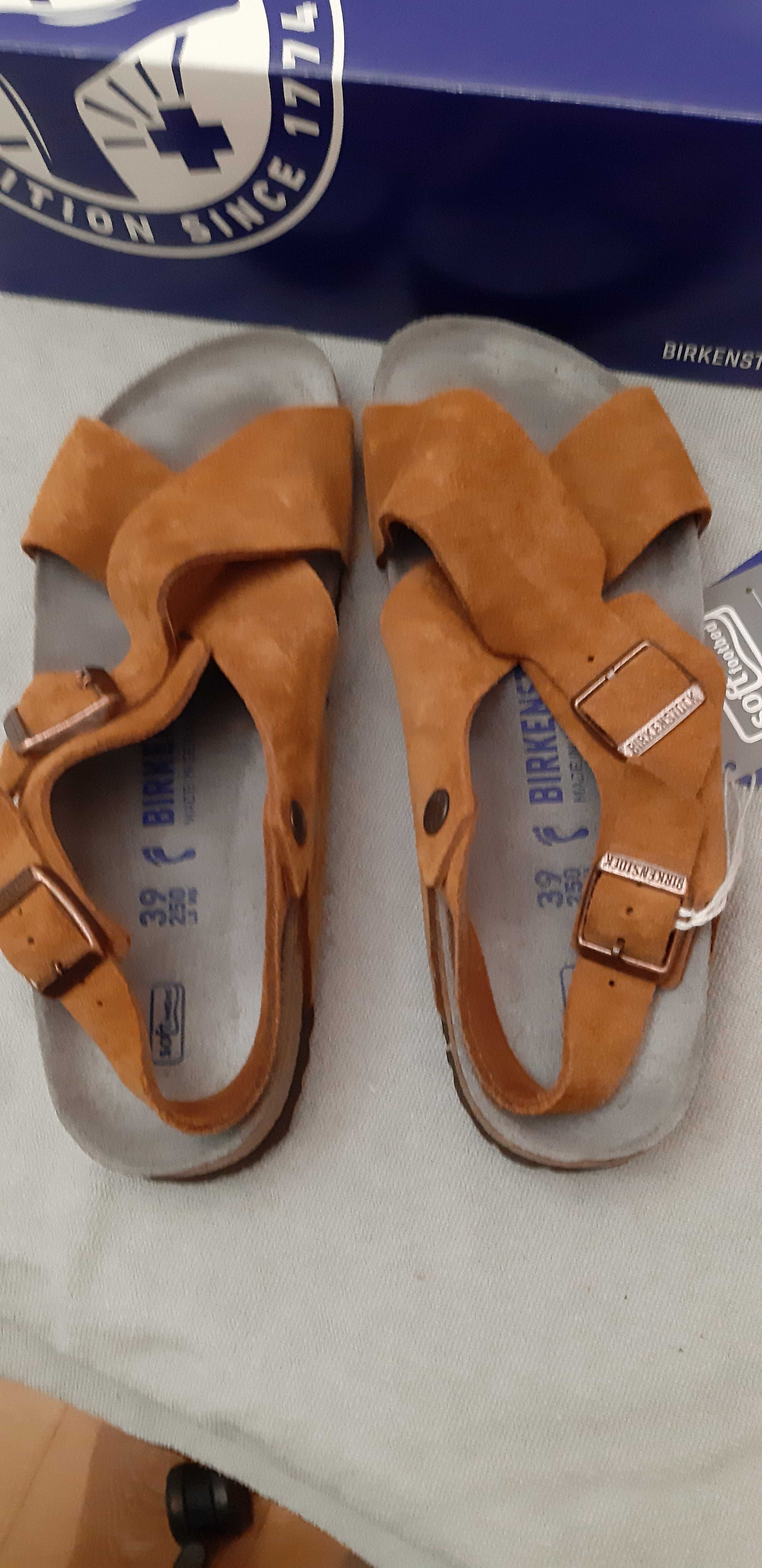 BIRKENSTOCK Sandały damskie Tulum SFB, kolor norek, skóra, nowe