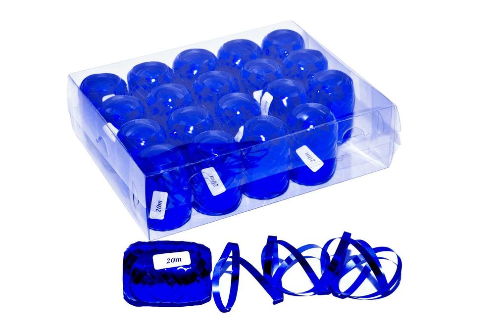 Wstążka pp metaliczna "Kokony" 0,5cm/20m 1opak./20szt. GRANATOWA