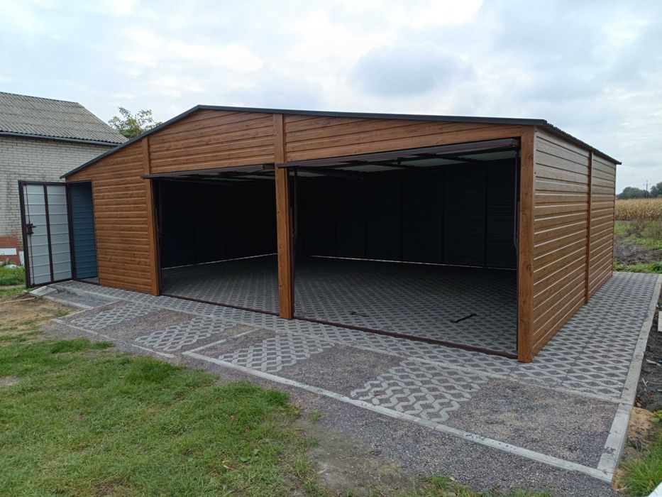 Garaż blaszany garaż blaszak 9x6 7x5 6x6 profil poziom Rus-Stal kolor