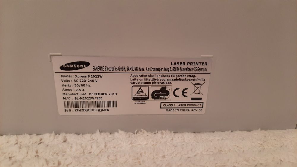 Drukarka laserowa Samsung M2022W wi-fi pelen toner