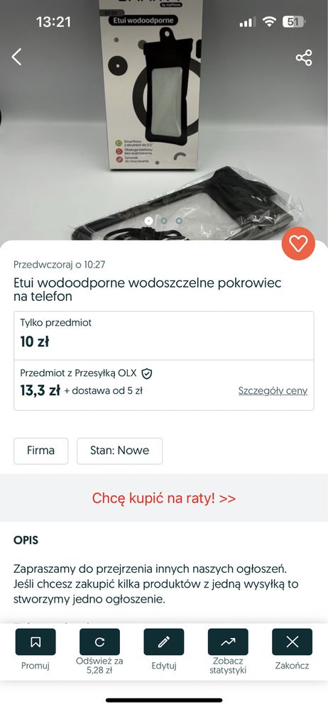 Zestaw 2 sztuki Etui wodoodporne wodoszczelne pokrowiec na telefon