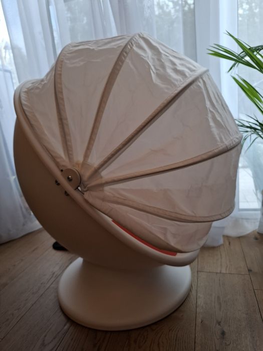 IKEA PS LOMSK Fotel obrotowy dla dzieci biały pomarańcz jajo