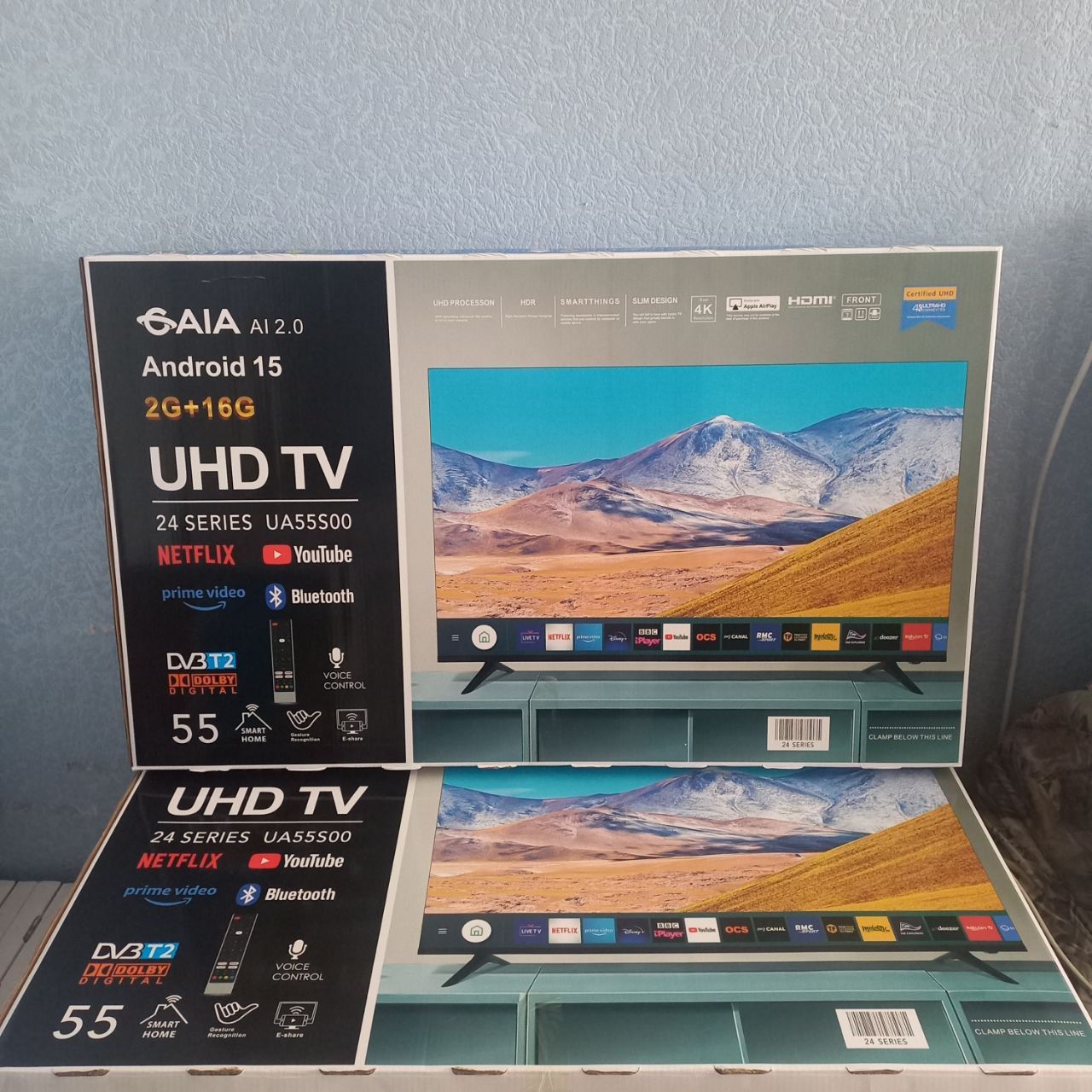 безрамковий телевізор 50" SmartTV | wi-fi • T2 • bluetooth | android15