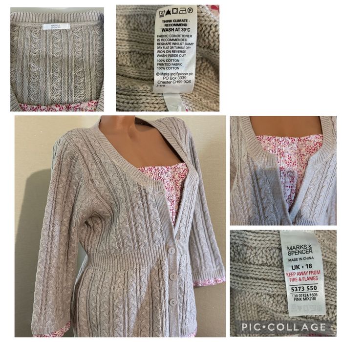 Сірий вязаний кардиган на гудзиках,,Marks&Spenser,,