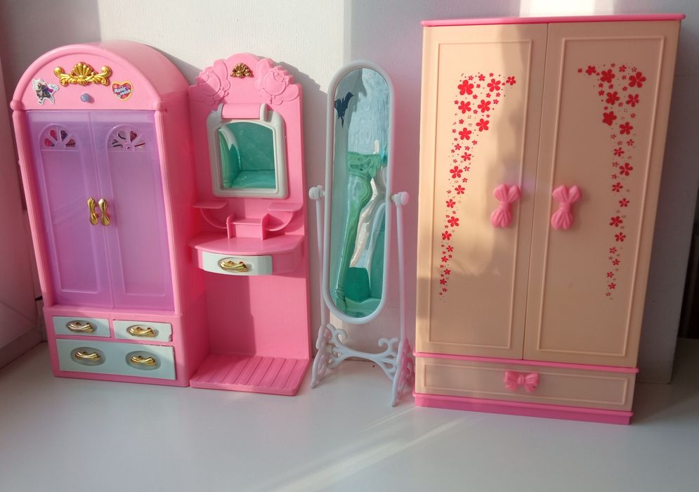 Шкаф и кровать для Барби, спальня для Барби
