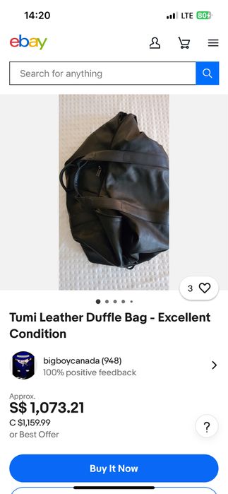 Шкіряна дорожня сумка Tumi