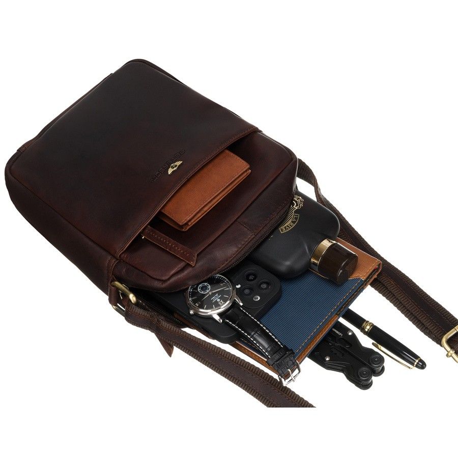męska torba crossbody ze skóry naturalnej z kieszeniami- peterson