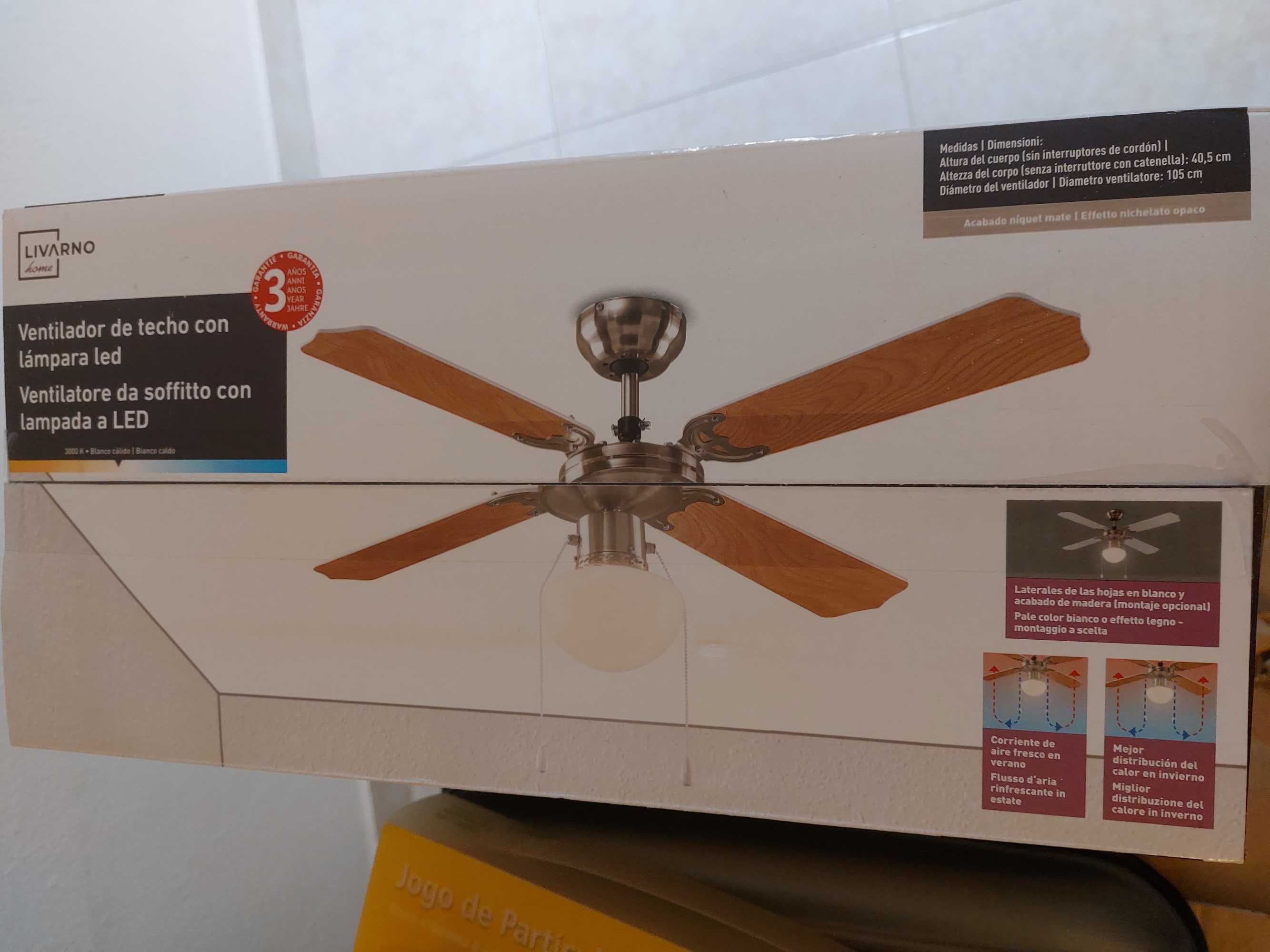 Ventilador de teto com lampada led novo