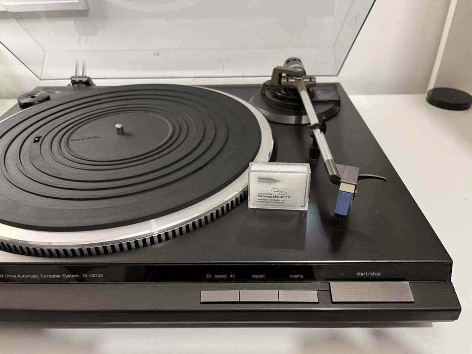 Gramofon Technics SL QD33 po serwisie, szampański i grafitowy