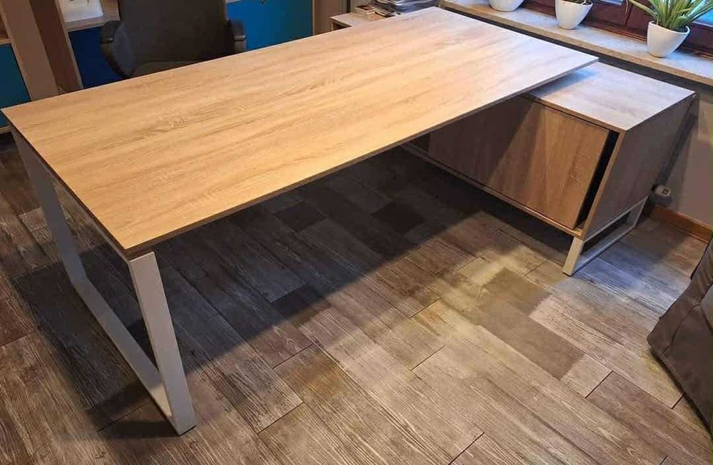 Duże biurko loftowe z dostawka 200x90x73,5