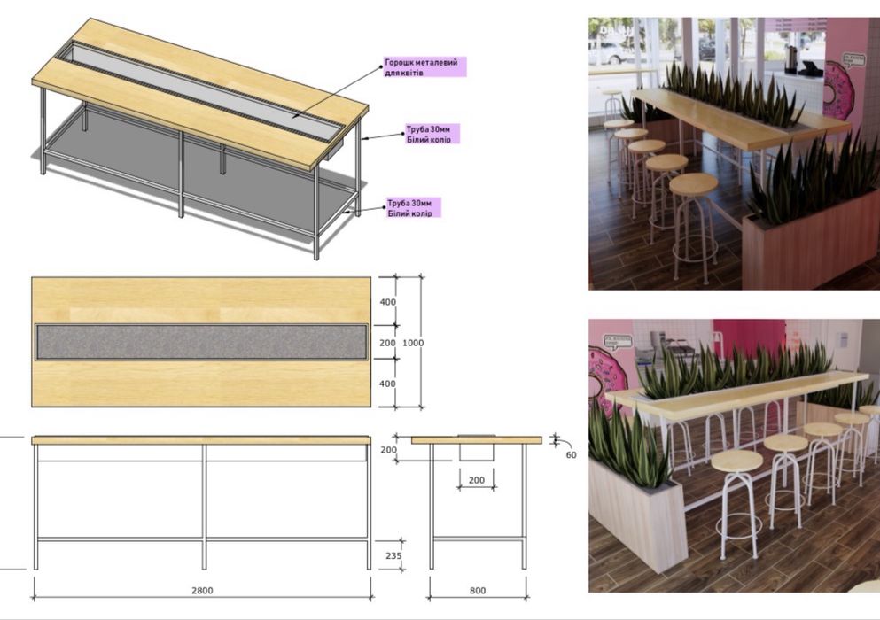 Барні столи, барні стільці, барні меблі. Для ресторану, бару, кафе