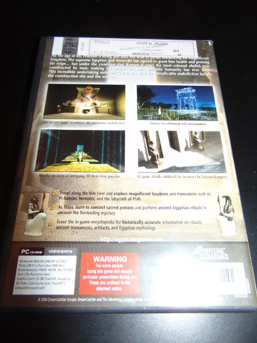 Jogo de PC Egypt III - The Fate of Ramses NOVO c/ 60% desconto
