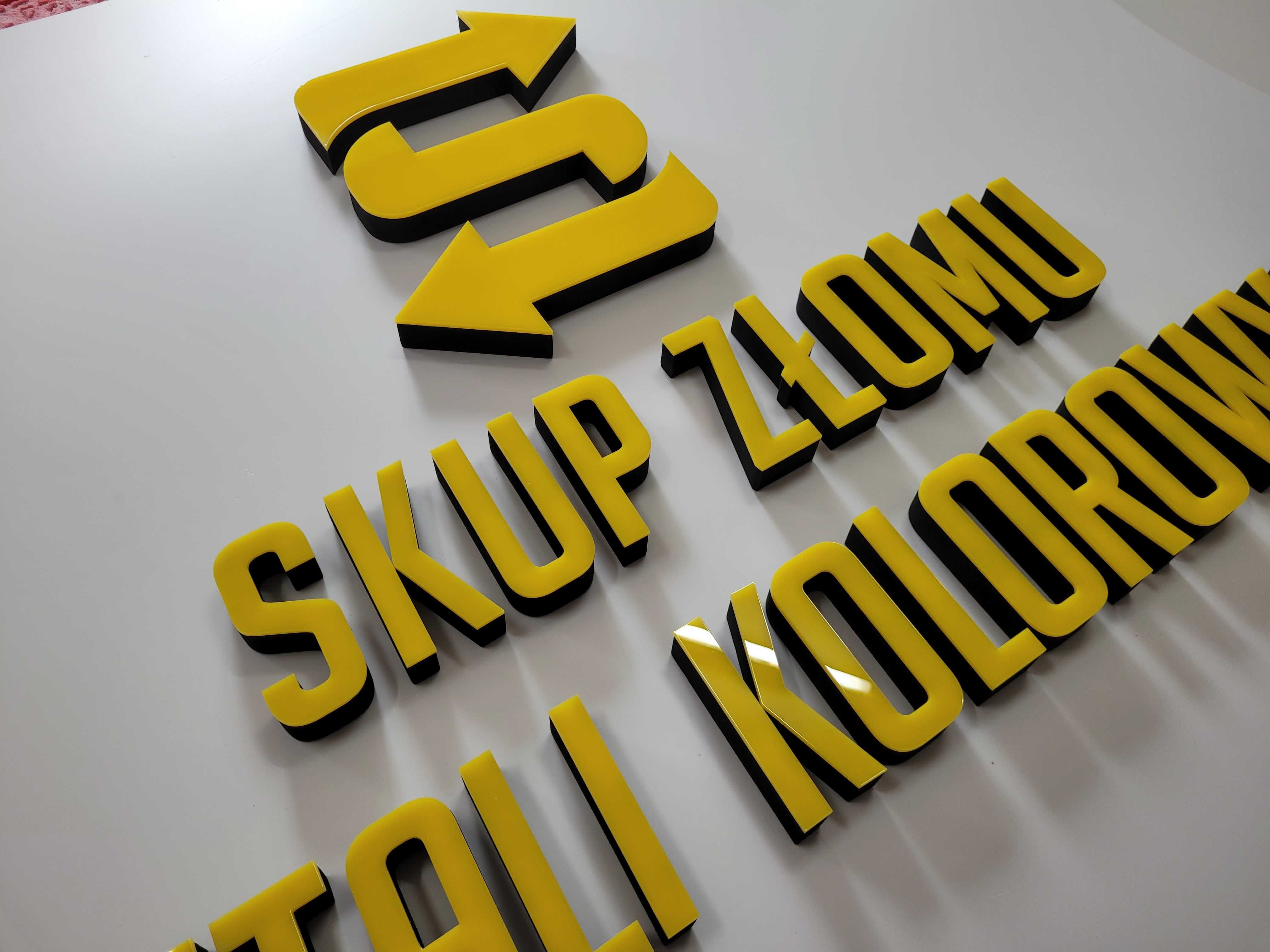 Litery Napisy logotyp 3D styrodur plexi pcv dibond na elewację Reklama