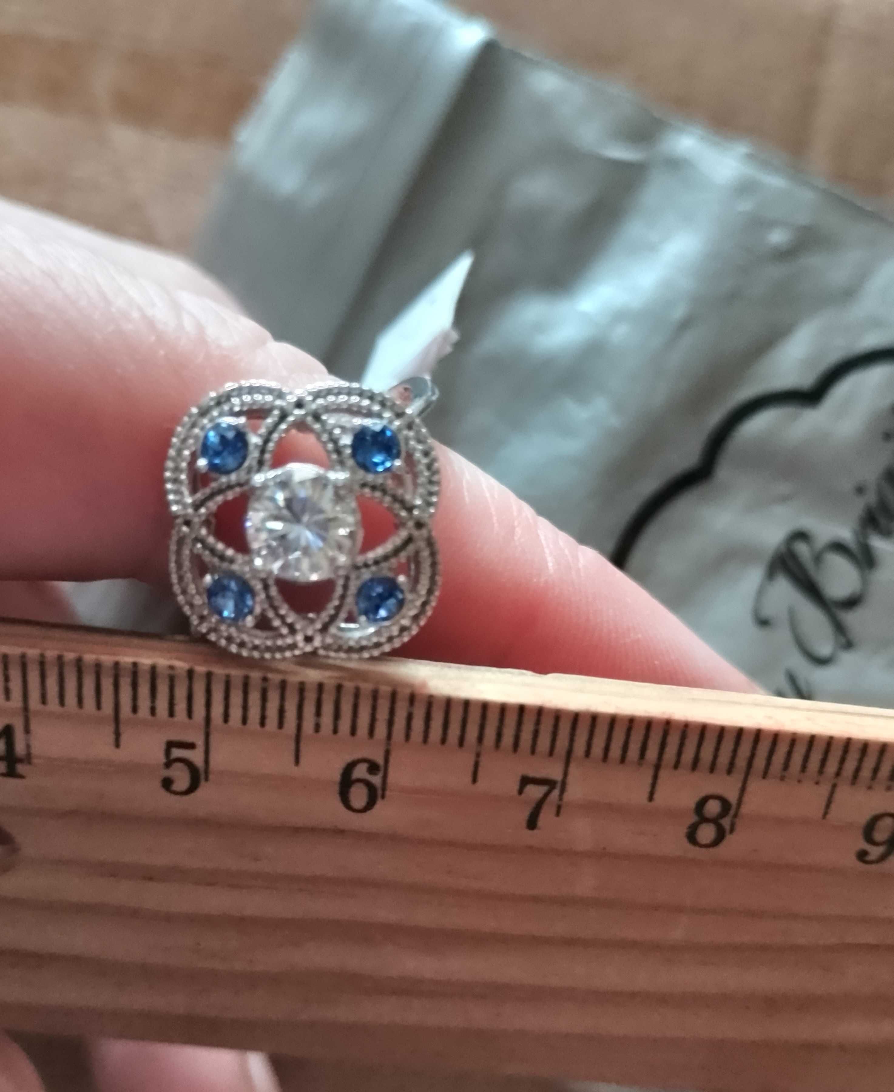 nowy zjawiskowy pierścionek srebrny chabrowe oczka Promocja!