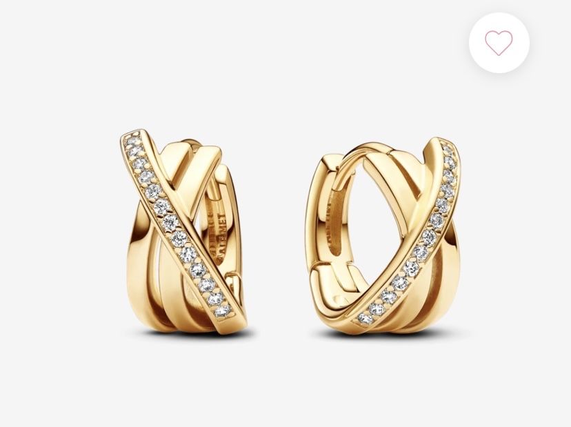 Сережки з переплетенням та паве