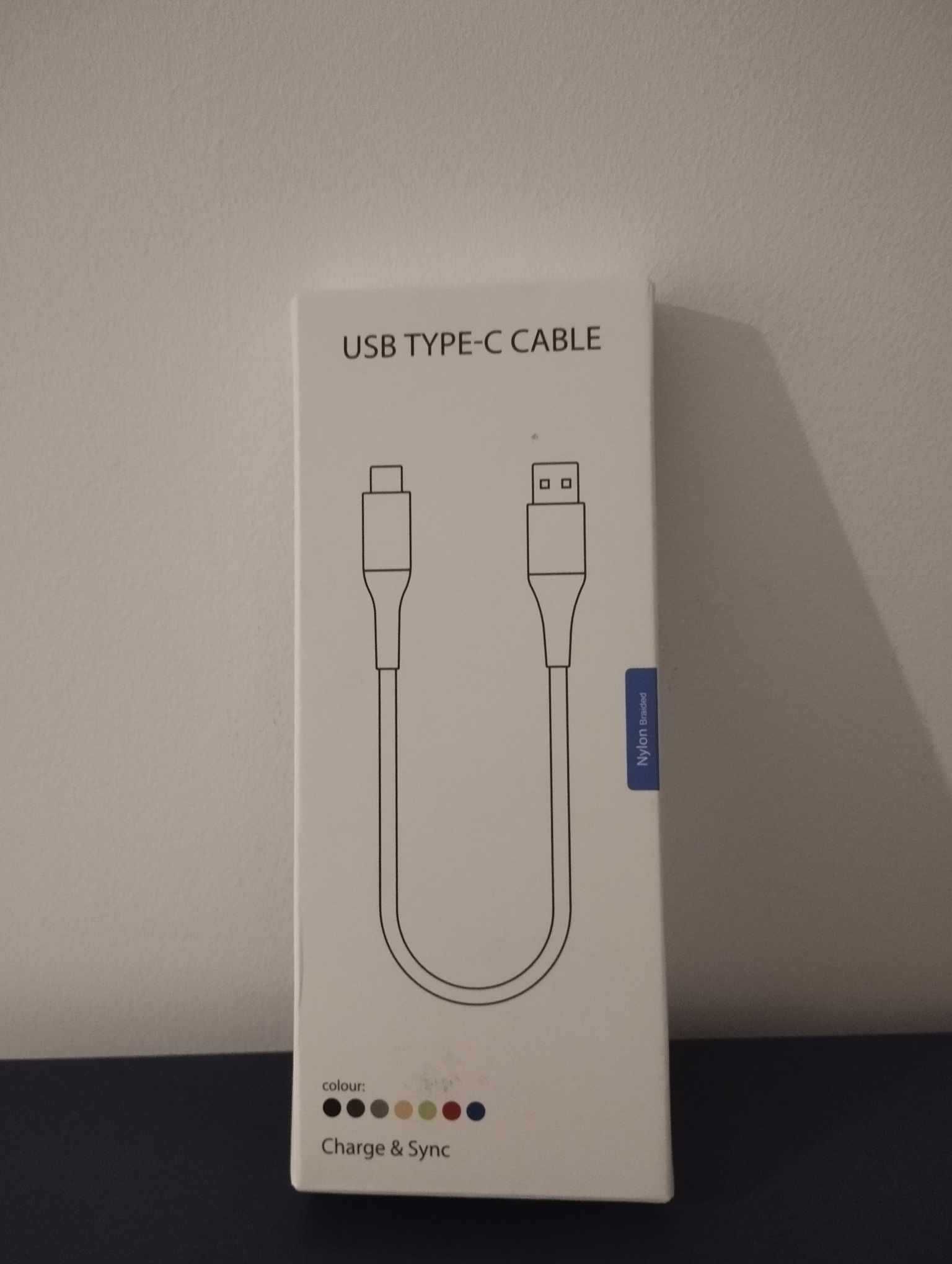 Zestaw kabli USB - USB typ C Belker 20 cm -> 2szt seledyn