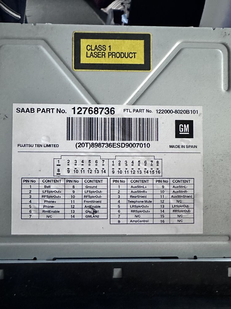 Radio samochodowe SAAB