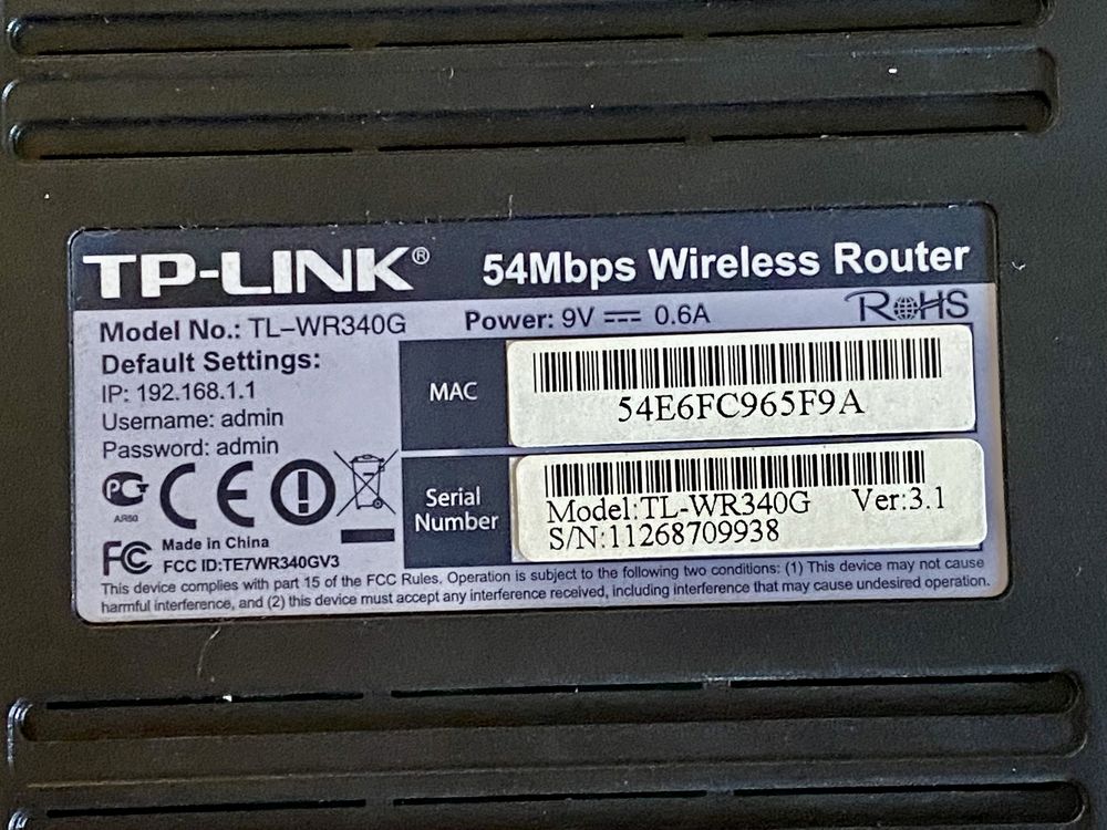 Router TP-LINK TL-WR340G