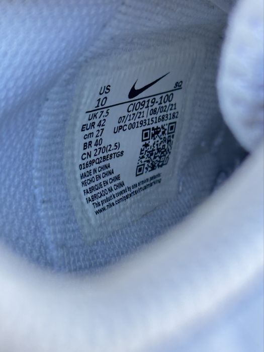 Białe, skórzane sneakers Nike Air Force 1 Shadow, rozmiar 40