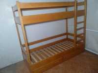 Двоярусне ліжко з цільної деревини бука