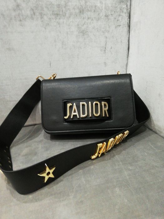 Torebka klasa Dior J'adior klasyk czarna kopertówka złote logo
