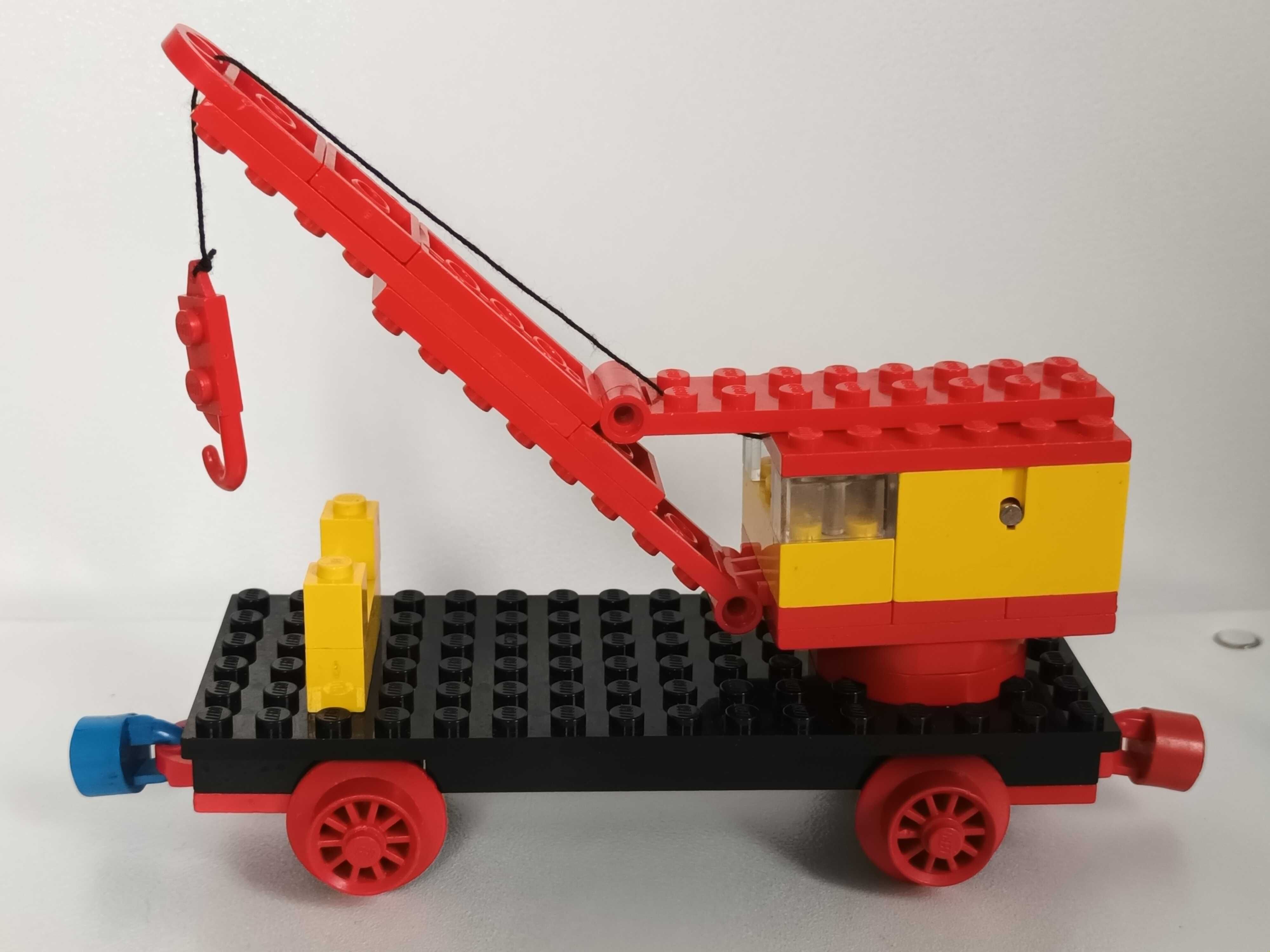 2 zestawy LEGO Train 4.5V 126 i 128 - Steam Locomotive, Mobile Crane