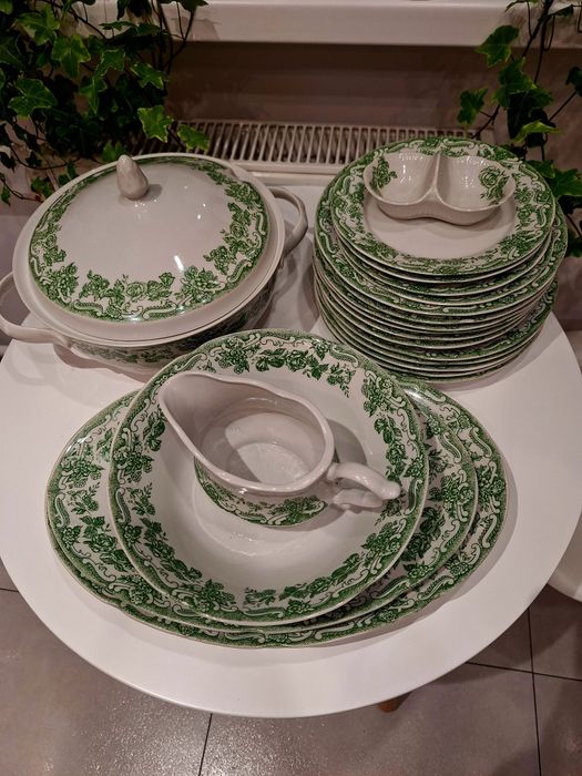 Piękny zestaw obiadowy Fajans Włocławek