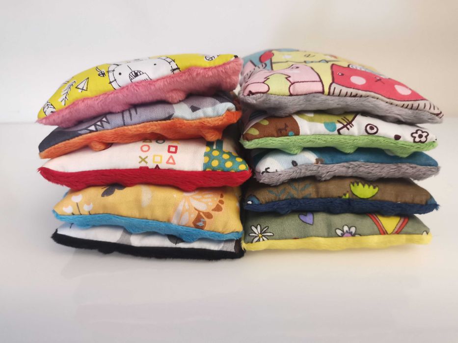 Woreczki sensoryczne 10szt.Ryż i groch.Bawełna/minky+woreczek zbiorczy