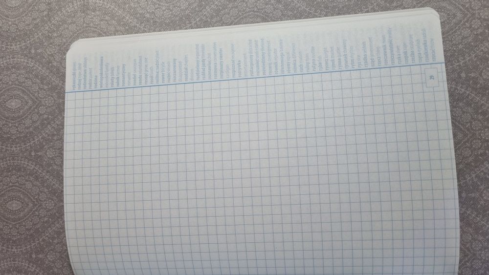 Zeszyt w kratkę ze słownikiem angielskiego