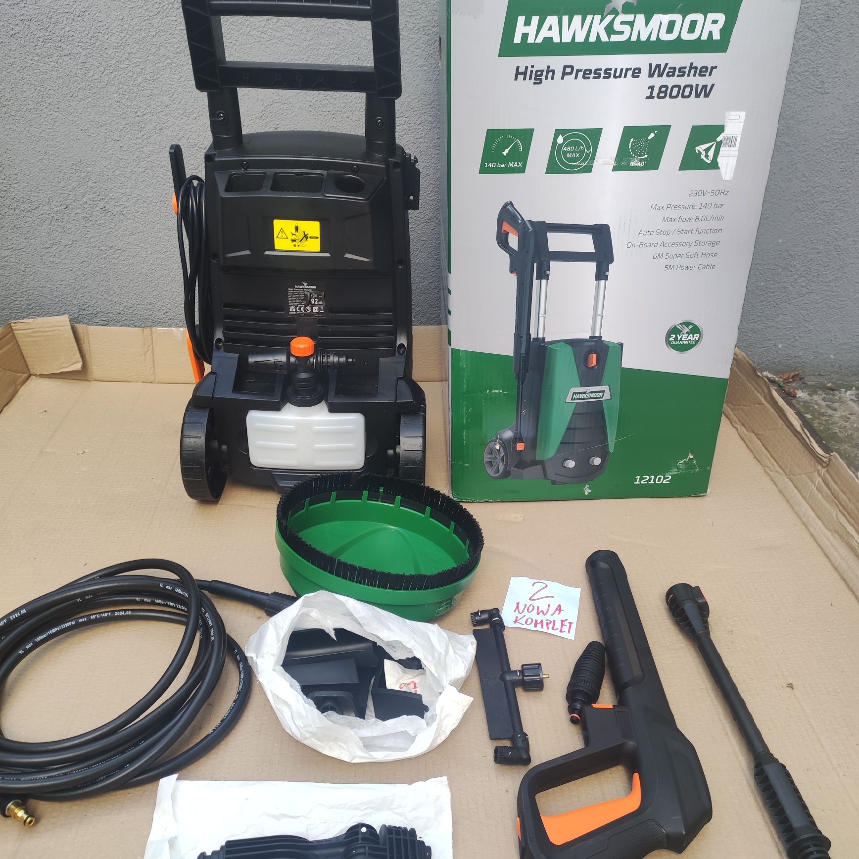 Myjka ciśnieniowa hawskmoore 140 bar 1800 W