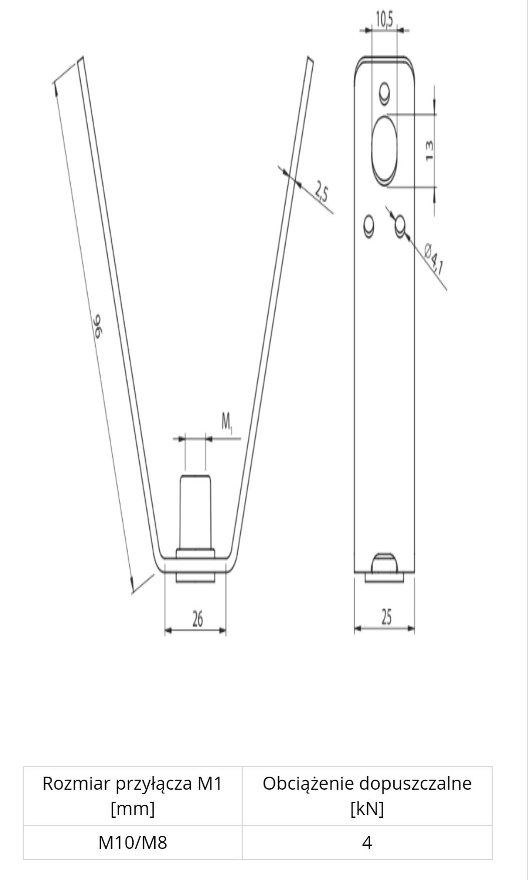 Wieszak blach trapezowych Niczuk WT M8