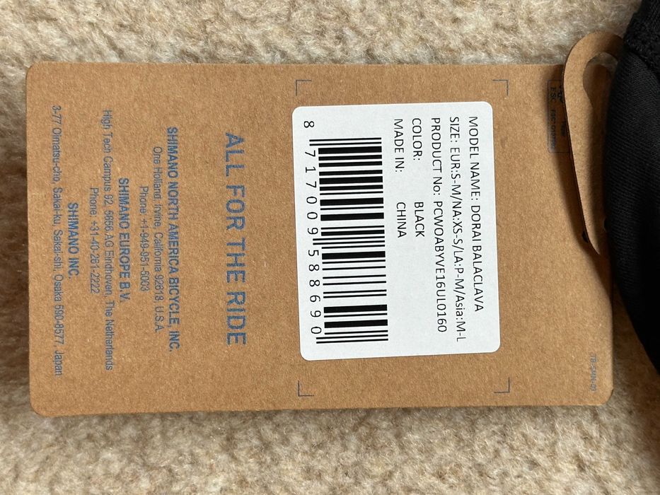 Shimano Kominiarka Dorai Balaclava - Wełna Merino - nowa, oryginalna