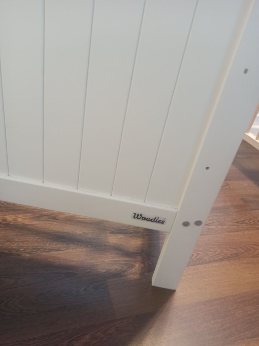 Łóżeczko Woodies białe z szufladą
