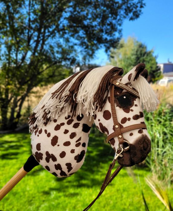 Konik Hobby Horse A4 ręcznie szyty z minky, zestaw z ogłowiem #18