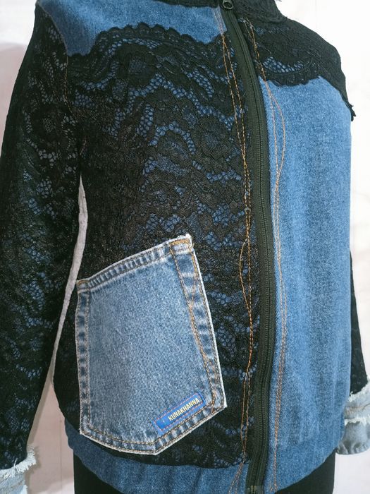 Бомбер жіночий комбінований