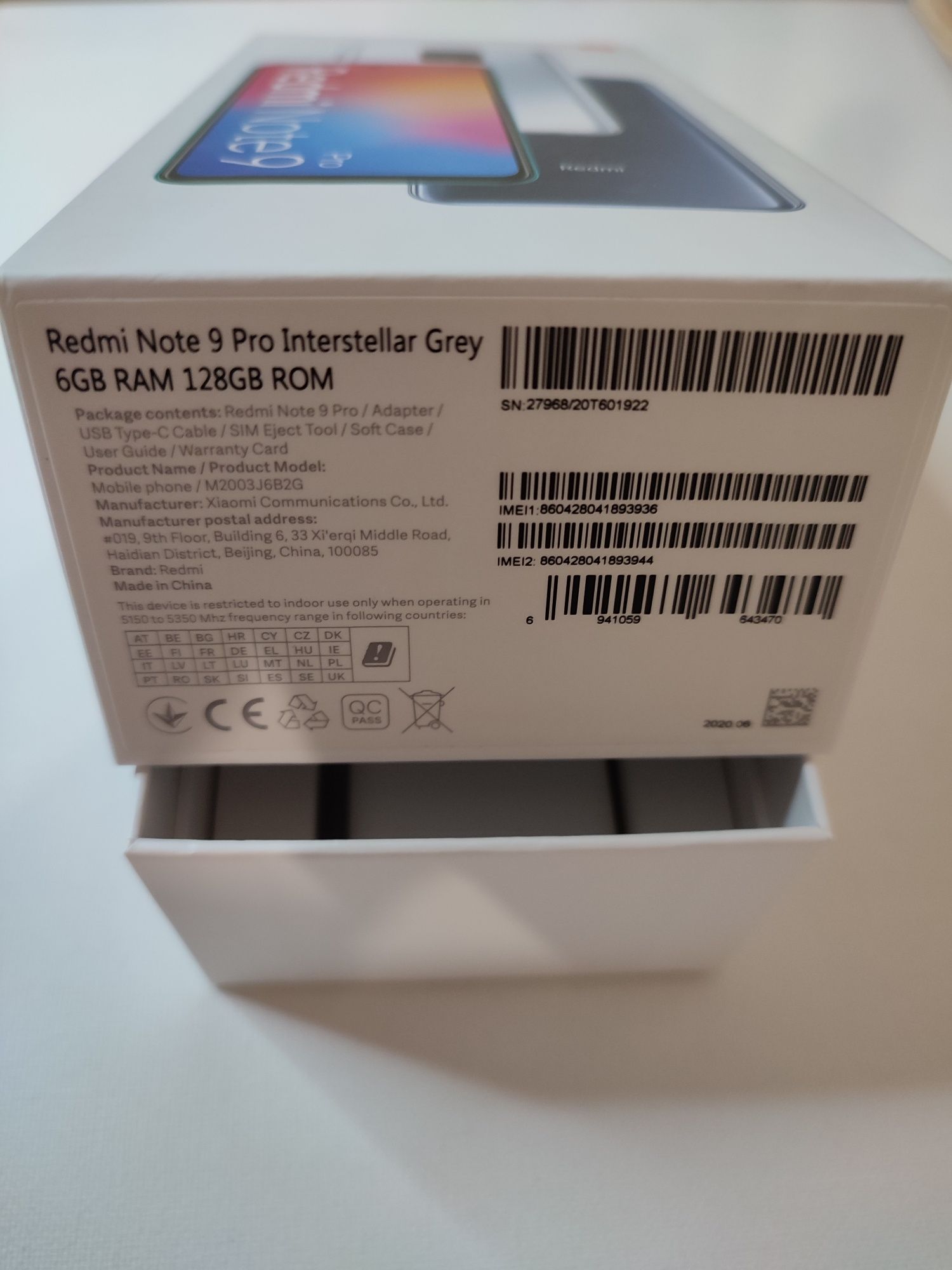 Xiaomi redmi note 9 Pro, 6/128Gb, NFC