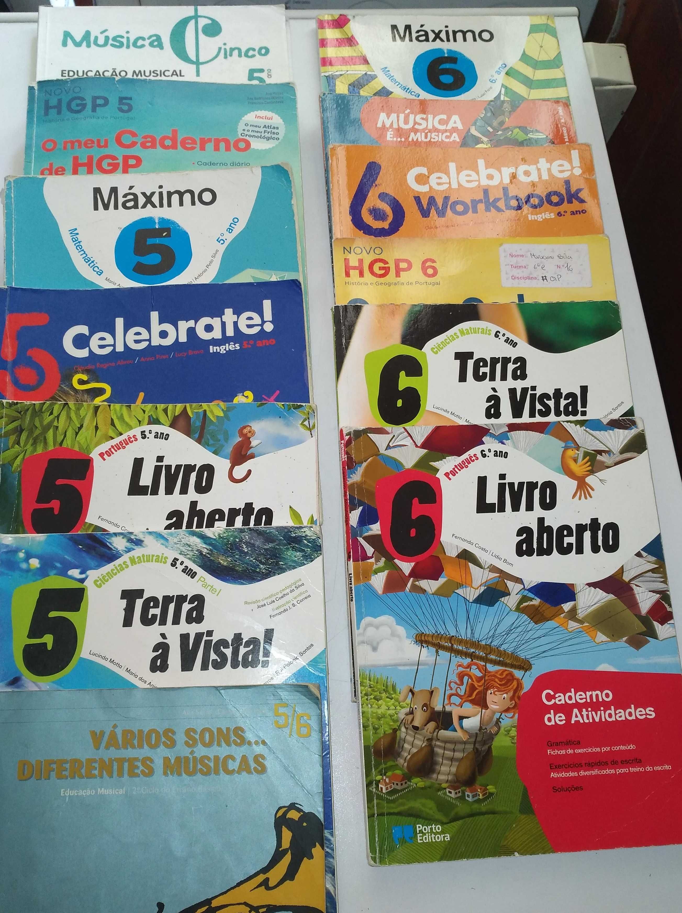 Manuais escolares com fichas. 7, 8, 9 ano