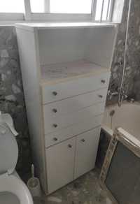 Armário de wc arrumação com gavetas e portas