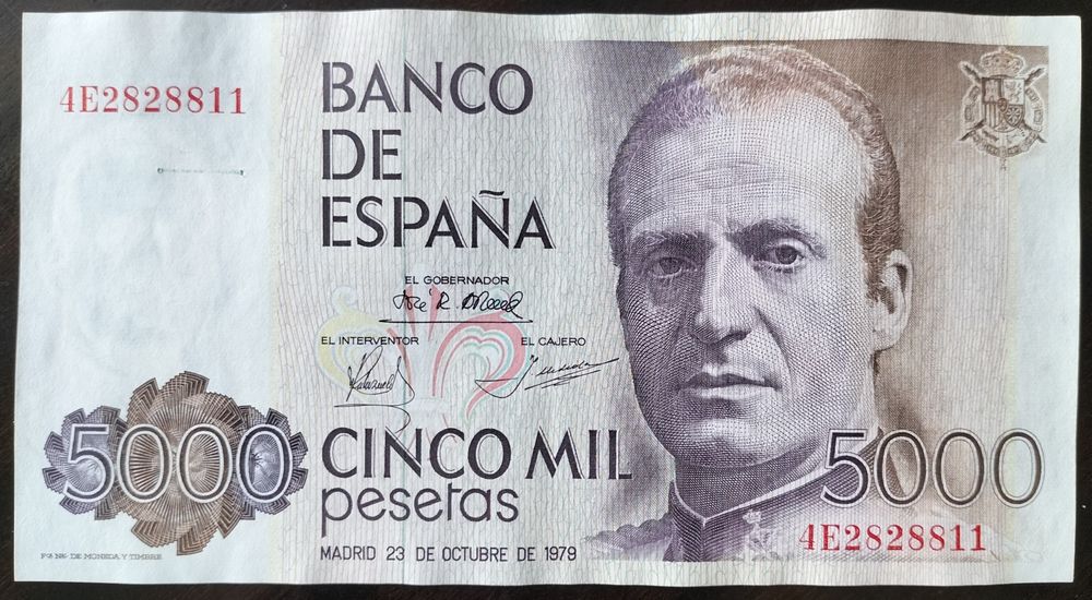 Lote 3 Notas 5000 Pesetas 1979 Espanha Estado Belas
