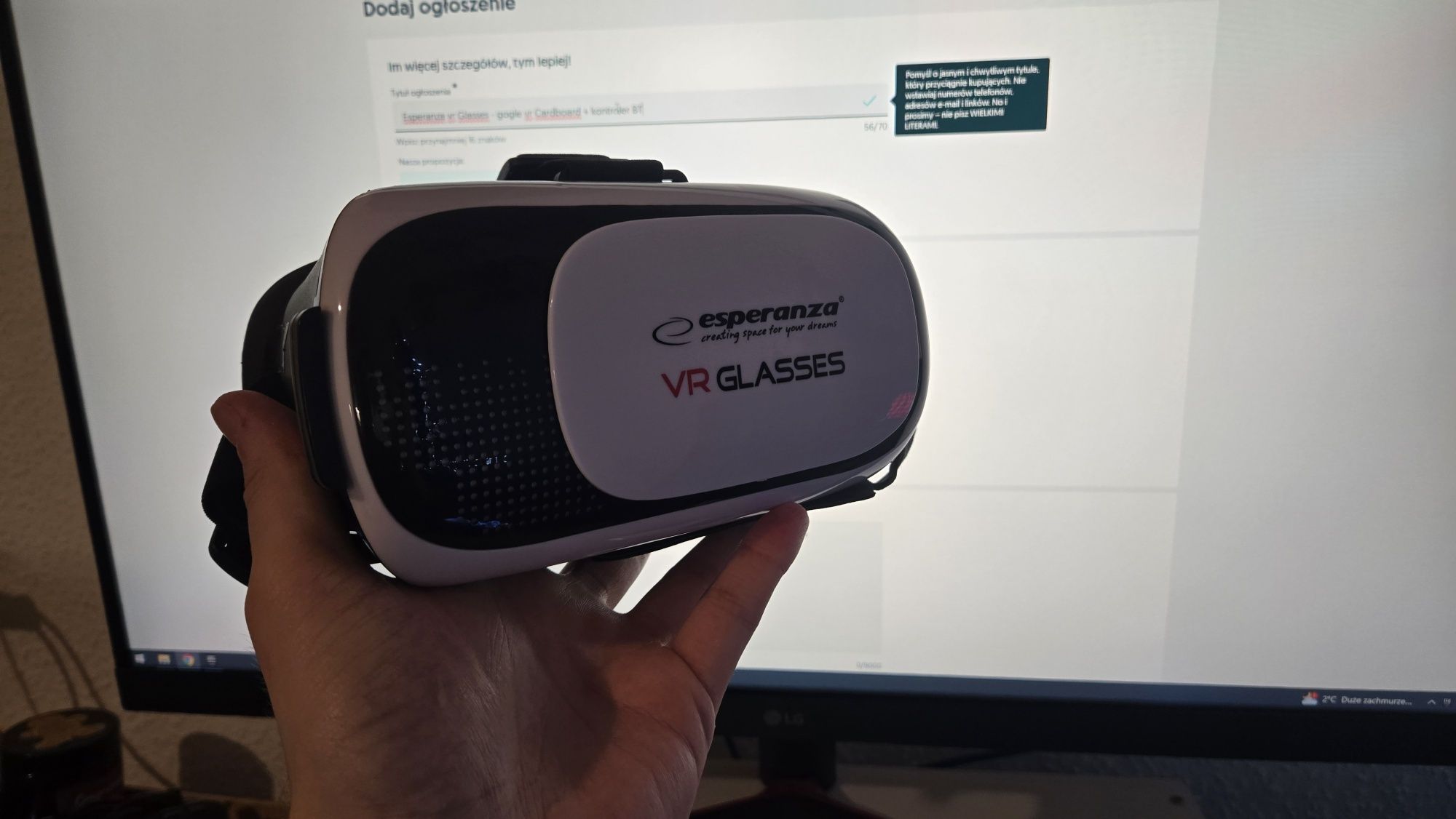 Esperanza vr Glasses - gogle vr Cardboard + kontroler BT