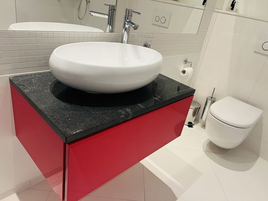 Szafka szuflada 50x80 + umywalka + blat granitowy + bateria tres